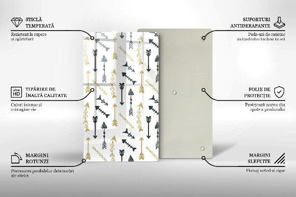 Üveg vágódeszka Boho nyilak minta