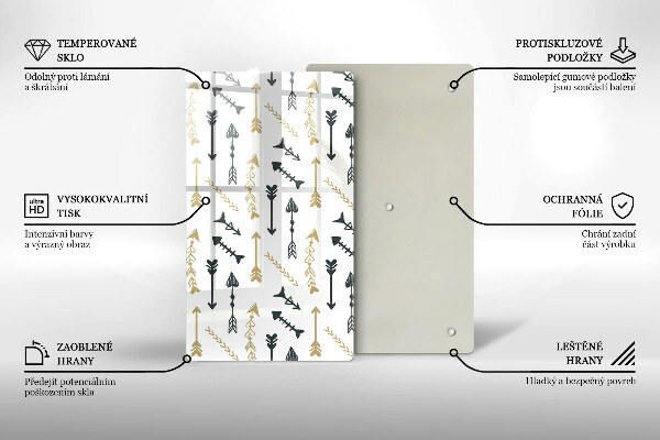 Üveg vágódeszka Boho nyilak minta