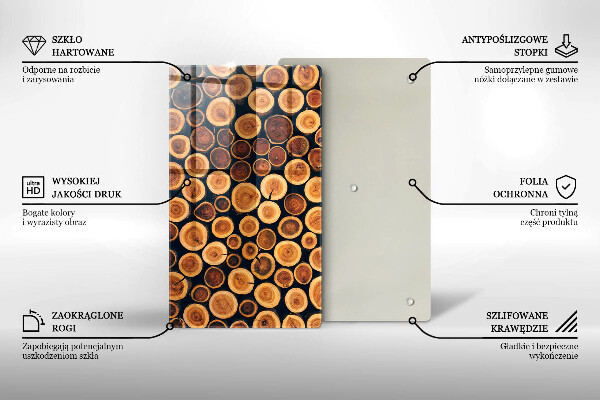 Üveg vágódeszka Fa tuskók
