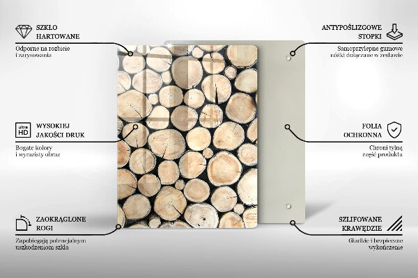 Üveg vágódeszka Fa tuskók