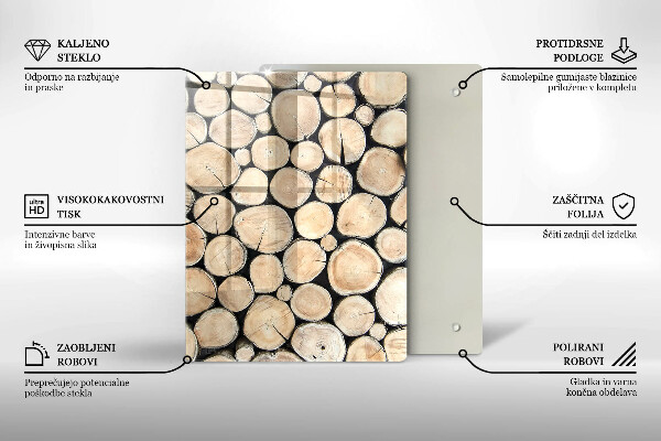 Üveg vágódeszka Fa tuskók