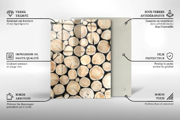 Üveg vágódeszka Fa tuskók