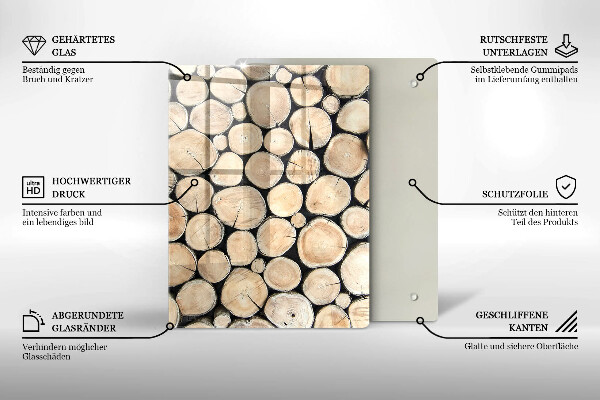 Üveg vágódeszka Fa tuskók