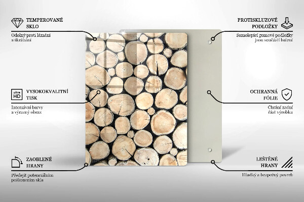 Üveg vágódeszka Fa tuskók