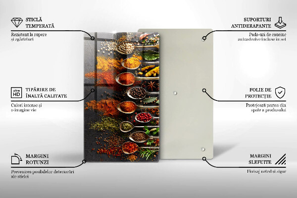 Üveg vágódeszka Fűszeres kanalak