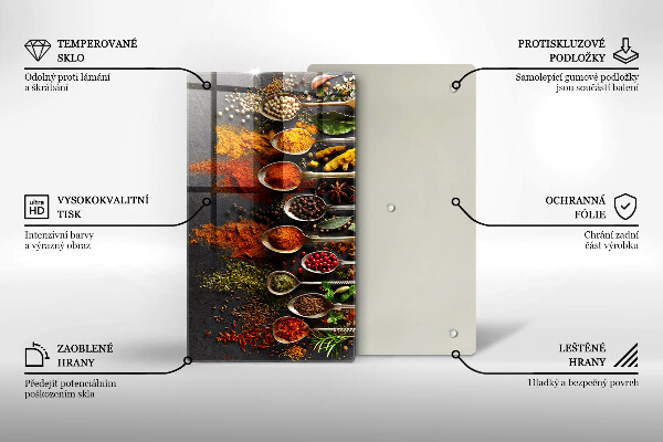 Üveg vágódeszka Fűszeres kanalak