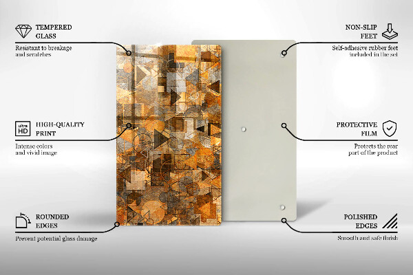 Üveg vágódeszka Varrat nélküli mintát geometriai alakzatok