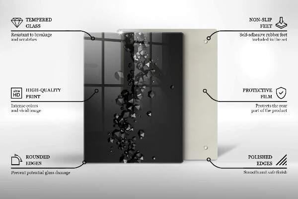 Üveg vágódeszka Varrat nélküli mintát geometriai alakzatok