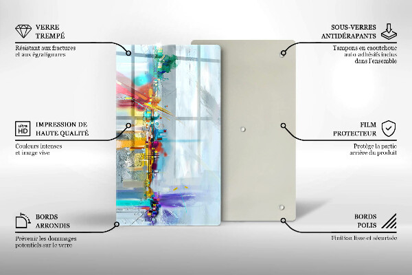 Üveg vágódeszka Festett absztrakció