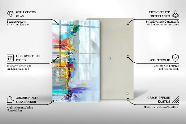 Üveg vágódeszka Festett absztrakció