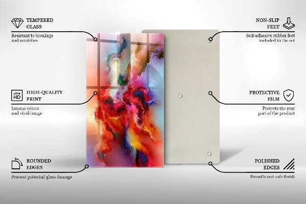 Üveg vágódeszka Füstös absztrakció