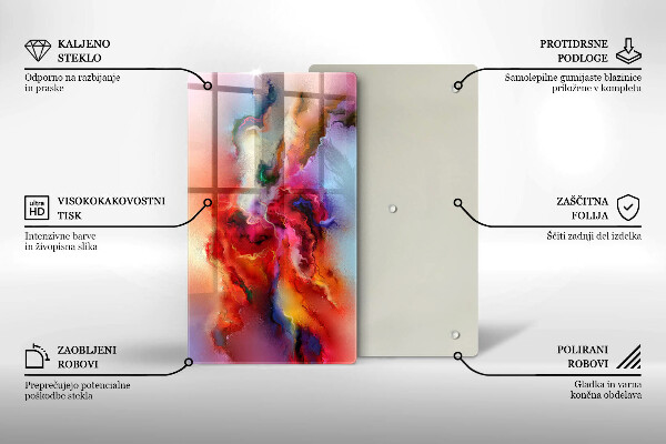 Üveg vágódeszka Füstös absztrakció