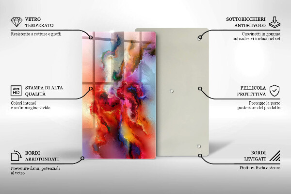 Üveg vágódeszka Füstös absztrakció