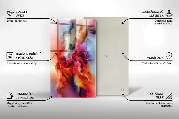 Üveg vágódeszka Füstös absztrakció