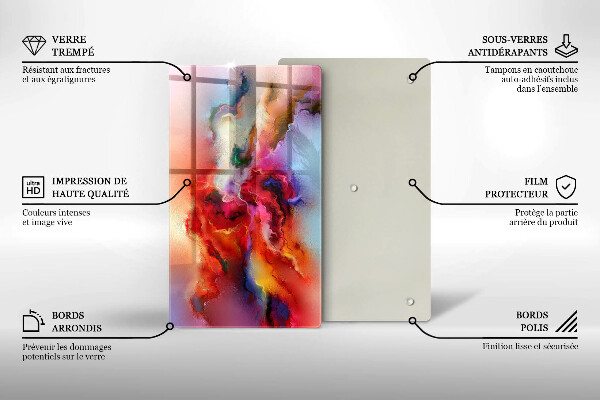 Üveg vágódeszka Füstös absztrakció