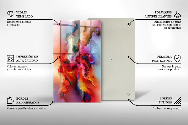 Üveg vágódeszka Füstös absztrakció