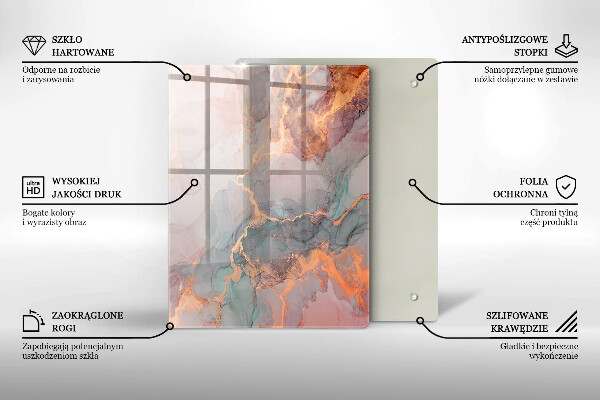 Üveg vágódeszka Díszítő kő