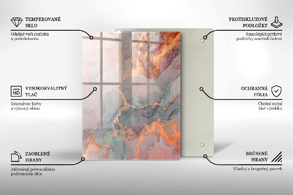 Üveg vágódeszka Díszítő kő