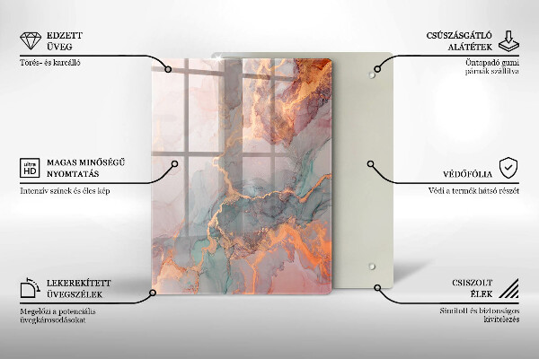 Üveg vágódeszka Díszítő kő