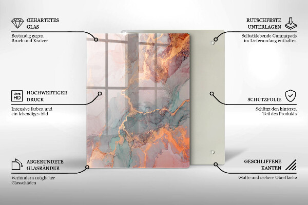 Üveg vágódeszka Díszítő kő