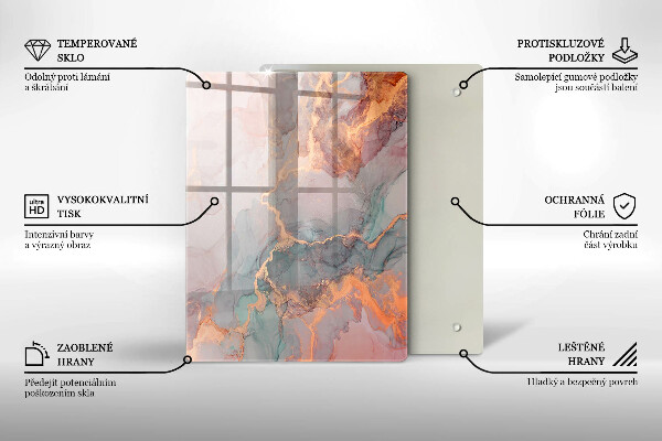 Üveg vágódeszka Díszítő kő