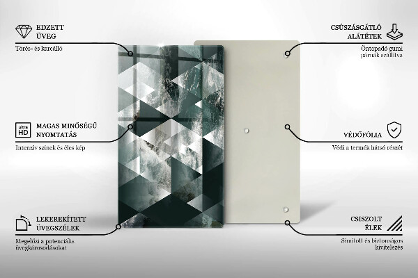 Üveg vágódeszka Háromszögek és víz