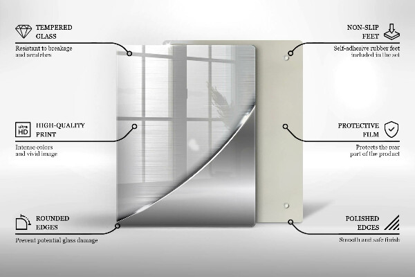 Üveg vágódeszka Háromszögek és víz