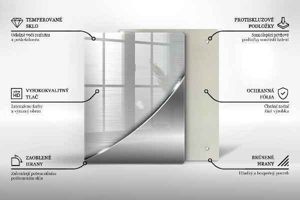 Üveg vágódeszka Háromszögek és víz