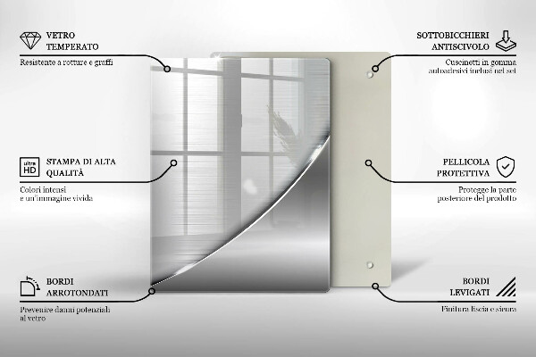 Üveg vágódeszka Háromszögek és víz