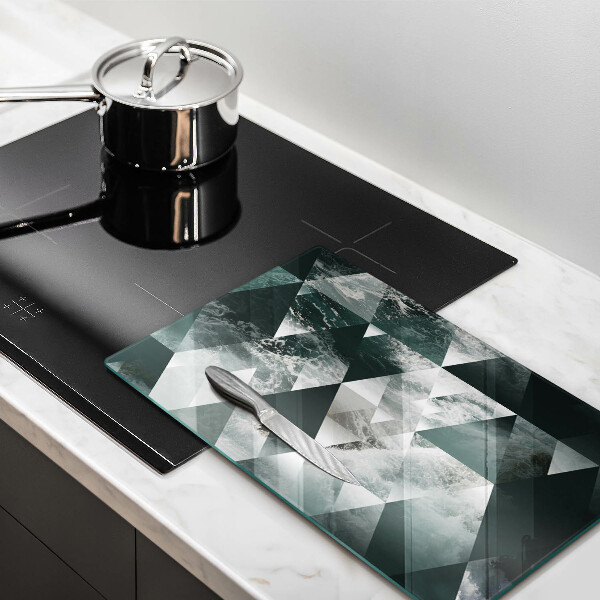 Üveg vágódeszka Háromszögek és víz