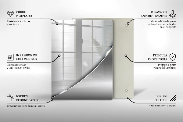 Üveg vágódeszka Háromszögek és víz