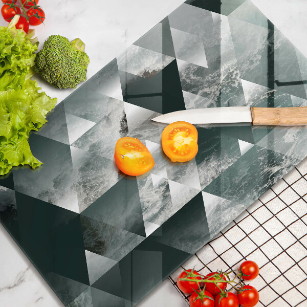 Üveg vágódeszka Háromszögek és víz