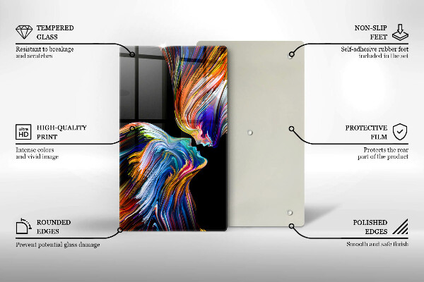 Üveg vágódeszka Csók absztrakció