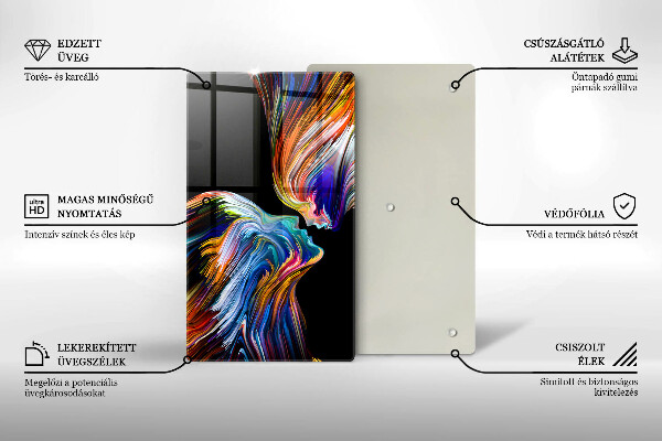 Üveg vágódeszka Csók absztrakció