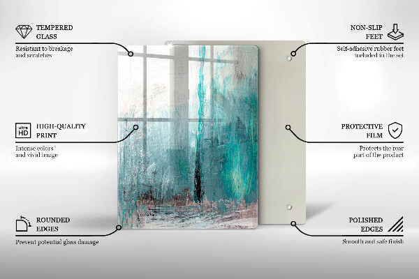 Üveg vágódeszka Színes papagáj toll