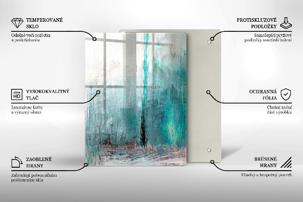 Üveg vágódeszka Színes papagáj toll