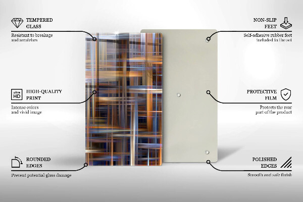Üveg vágódeszka Absztrakt festék vonalak