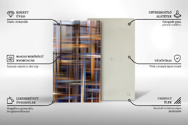 Üveg vágódeszka Absztrakt festék vonalak