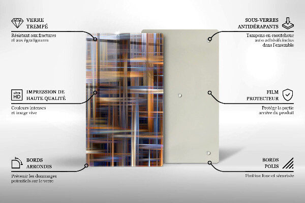 Üveg vágódeszka Absztrakt festék vonalak