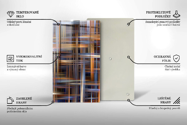 Üveg vágódeszka Absztrakt festék vonalak