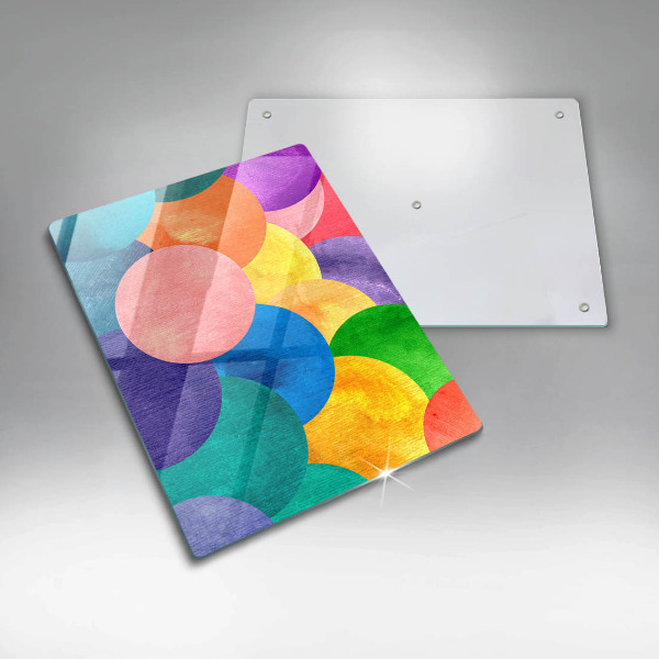 Üveg vágódeszka Színes körök