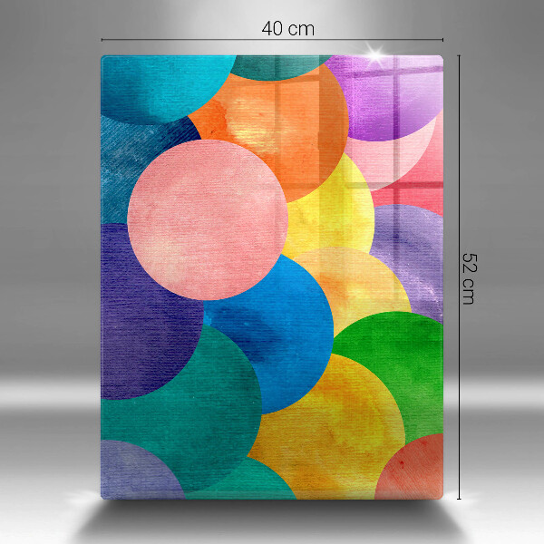 Üveg vágódeszka Színes körök