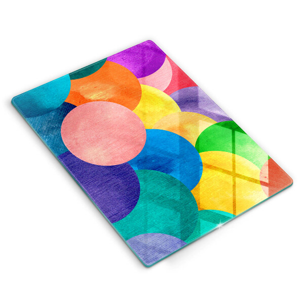 Üveg vágódeszka Színes körök