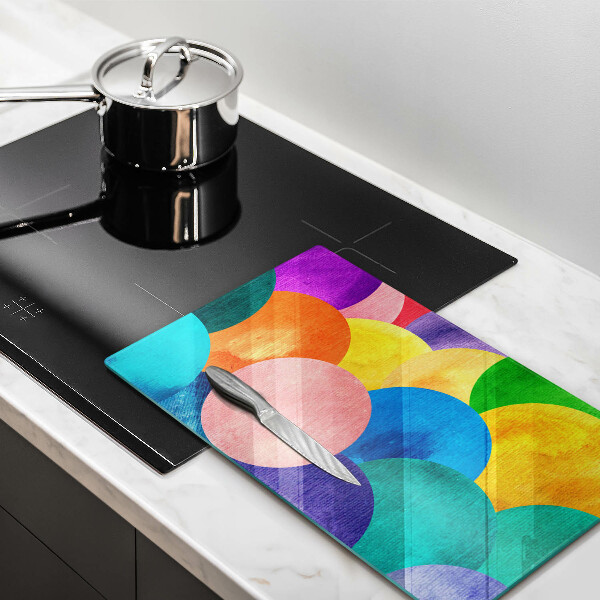 Üveg vágódeszka Színes körök