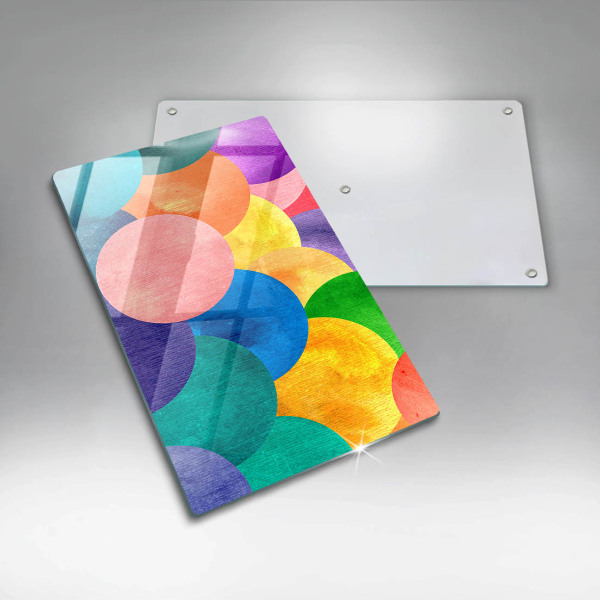 Üveg vágódeszka Színes körök