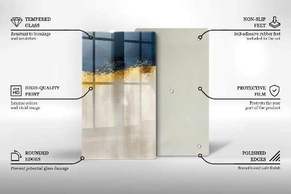 Üveg vágódeszka Arany absztrakció