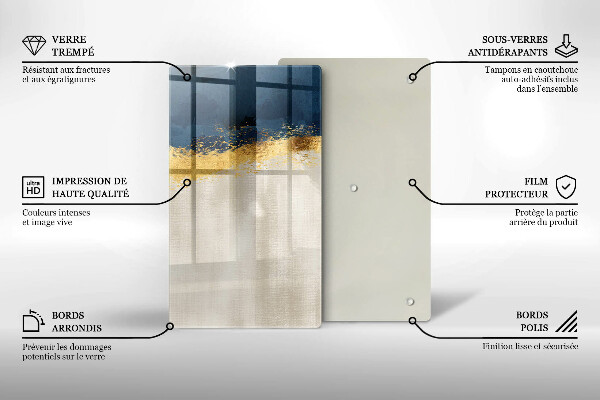 Üveg vágódeszka Arany absztrakció