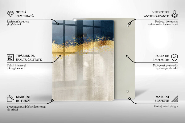 Üveg vágódeszka Arany absztrakció