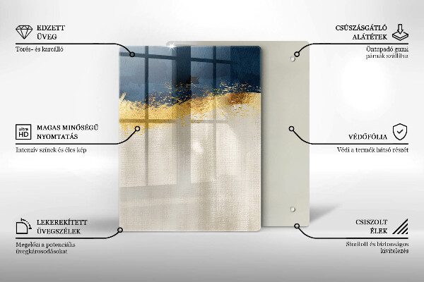 Üveg vágódeszka Arany absztrakció