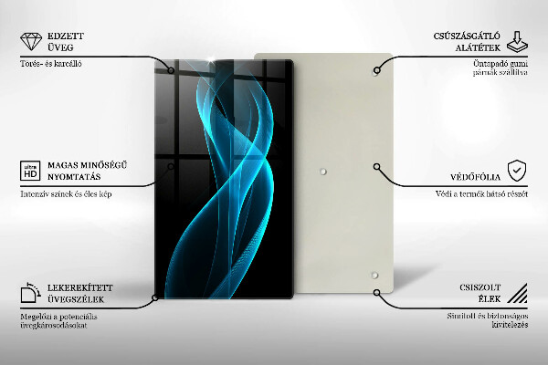 Üveg vágódeszka Kék absztrakció